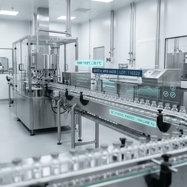 Food of pharma productielijn met cleane digitale monitoring